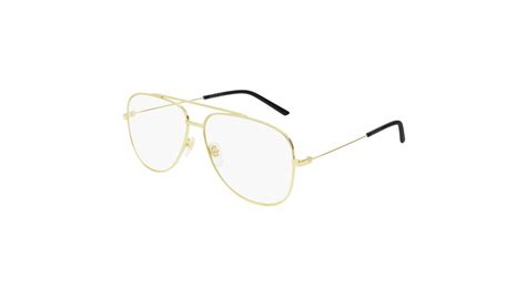 gucci gg0442o|Gucci GG 0442O 002 Gold Metal Aviator Eyeglasses 60mm.